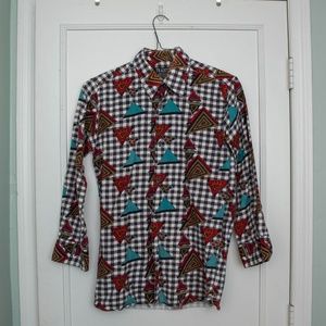 Small Abstract Pizza Flannel by Tradition